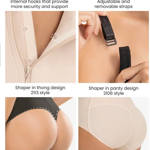 Slimming body shaper with back support - Styles 2108 - Picture 4 of 4